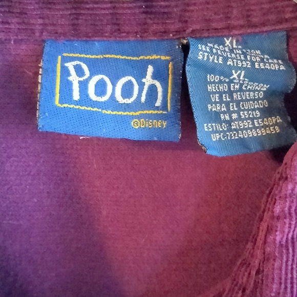 Pooh size XL corduroy button up - Picture 4 of 5
